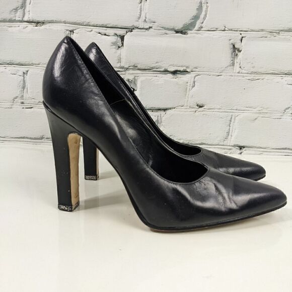BAKERS black leather high heel pumps pointed toe size 6B - Picture 4 of 8